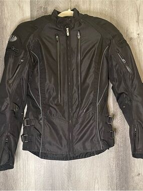 Joe Rocket Black Women's Utility Motorcycle Jacket with Reflective Piping